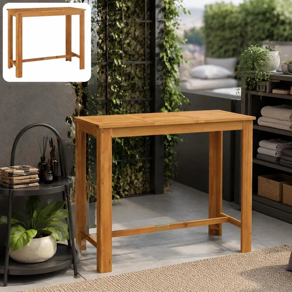 Garden Bar Table 120x60x105 Cm Solid Acacia Wood