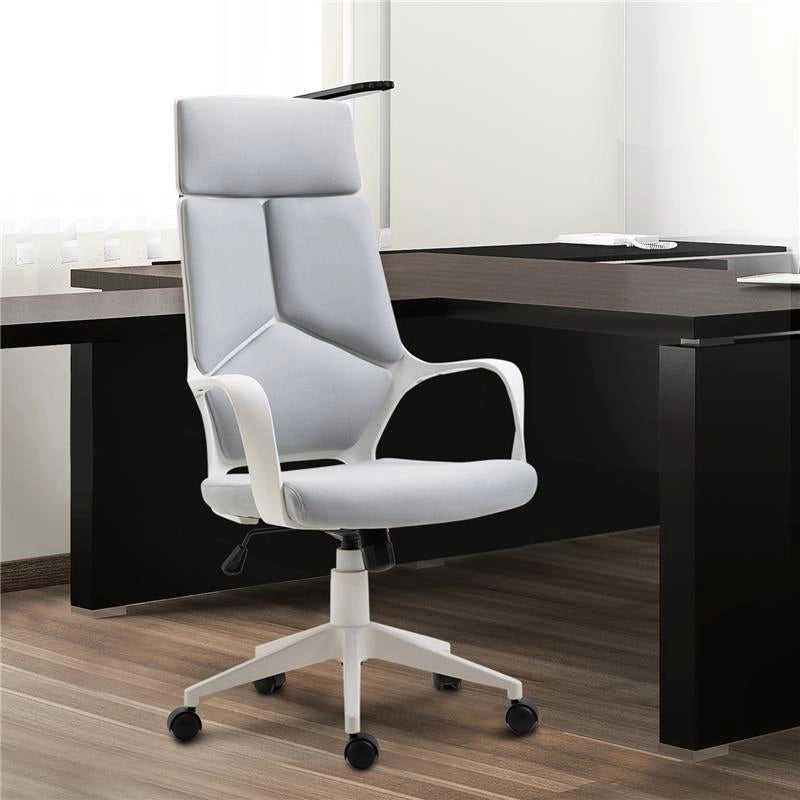 SEDIA DA UFFICIO ERGONOMICA  IN TESSUTO REGOLABILE E GIREVOLE IN MESH GRIGIO
