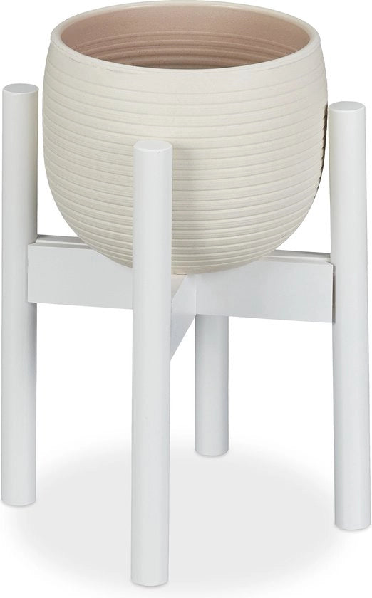 Sostegno per piante in bambù - fino a 60 kg - regolabile - contenitori fino a 32 cm - 35,5 cm di altezza