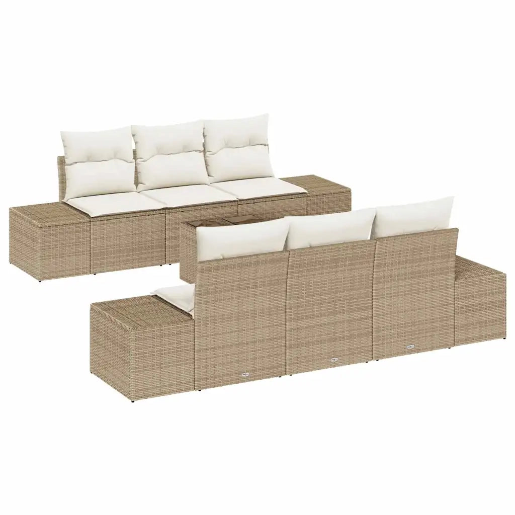 Set Divano da Giardino 8 pcs Beige e Crema polyrattan 3355620