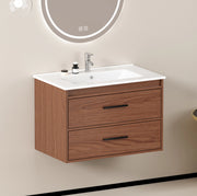 Mobile bagno ULEVR 75 cm con 2 cassetti, MDF marrone rossiccio