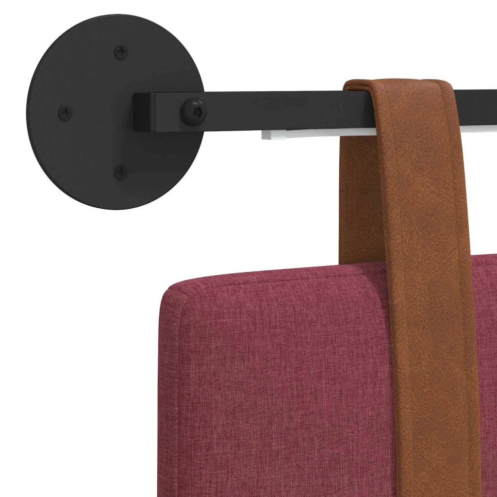 Testiera | Testata sospesa Con luce LED Rosso Vino PU Antico