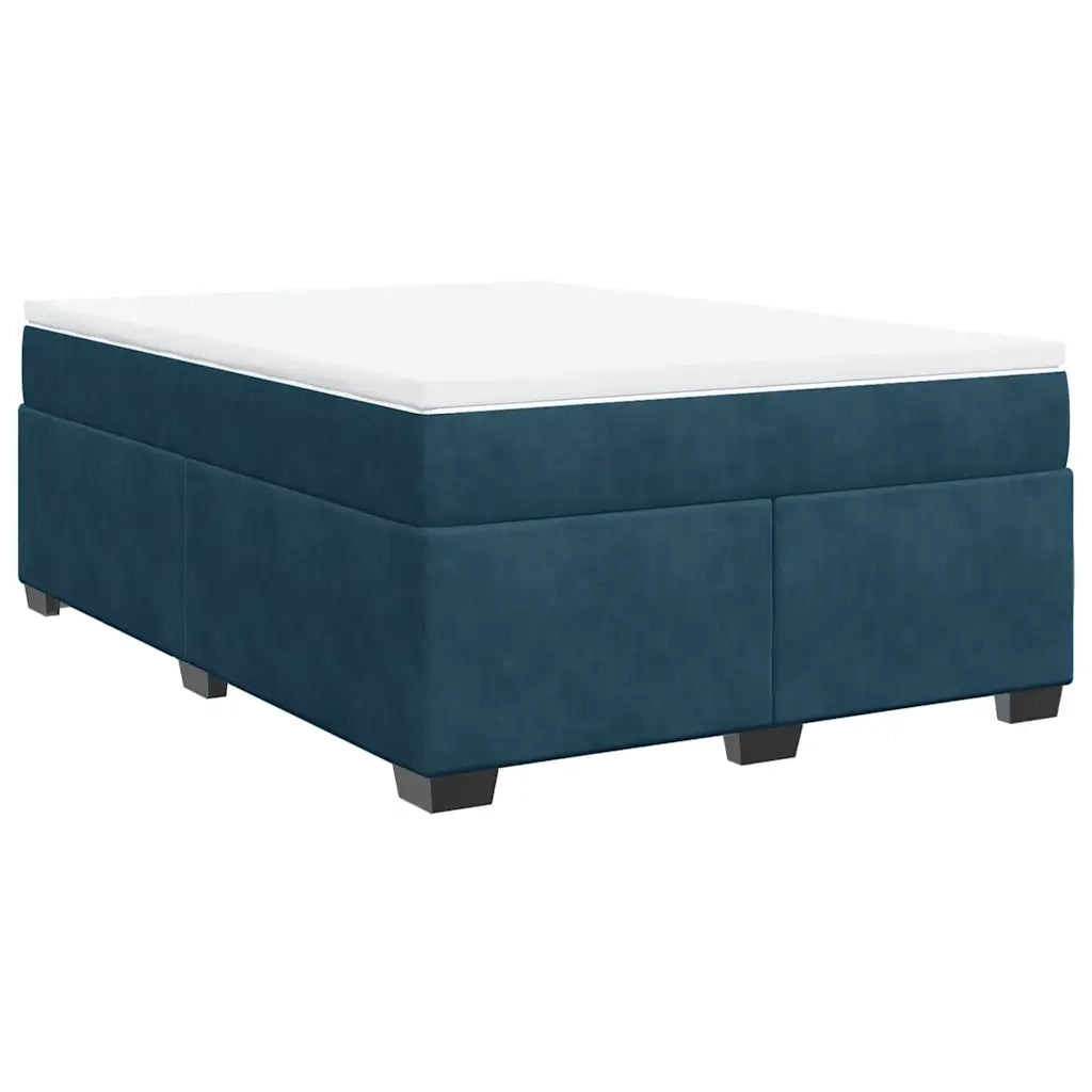 Giroletto a Molle con Materasso Blu Scuro 140x190 cm in Velluto 3285285