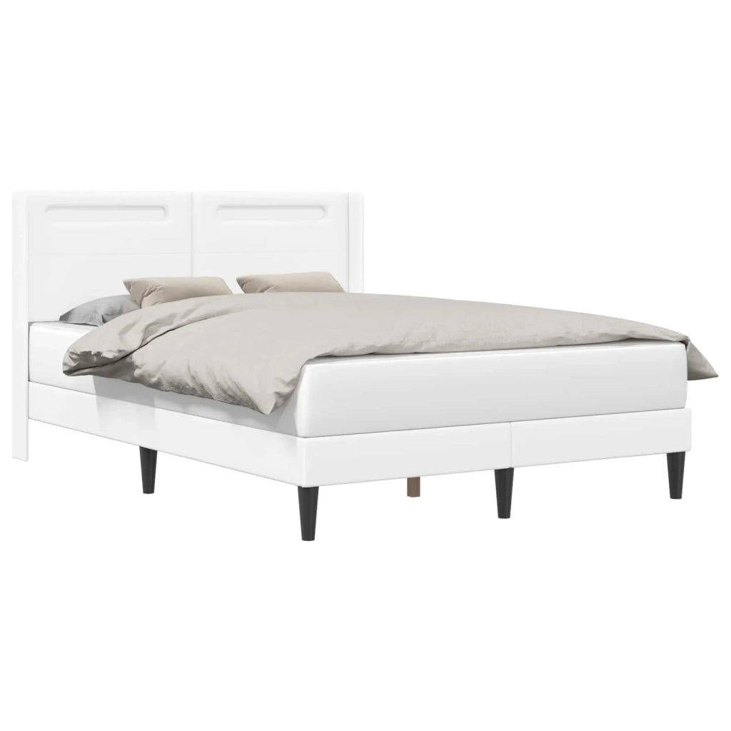 Letto matrimoniale | Letto per adulti | Struttura del letto con testiera Bianco 120 x 200 cm Similpelle