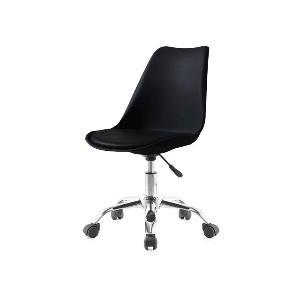 Sedia da ufficio nera LC719 seduta ergonomica e ruote