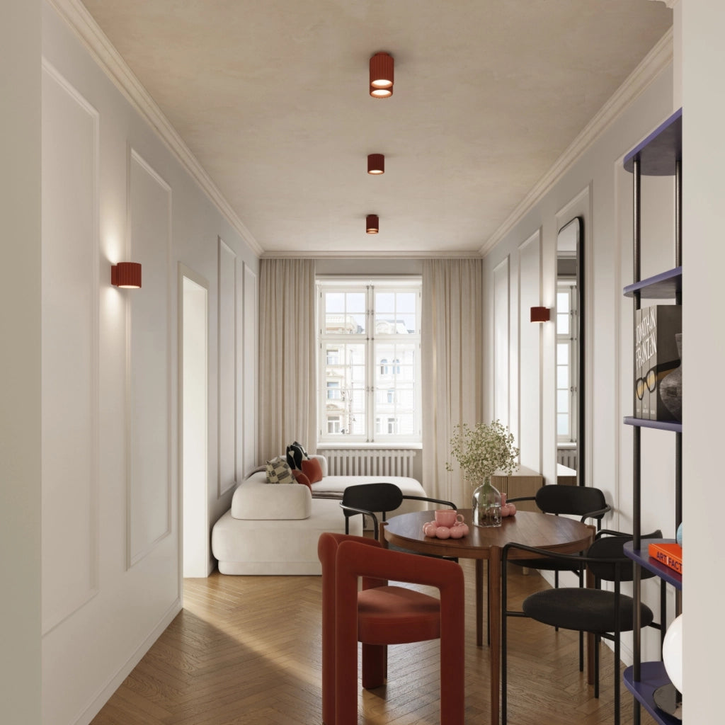 Lampada da soffitto AURA 2 rosso ocra GU10