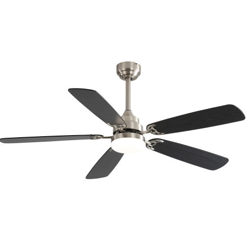 Ventilatore a soffitto YEAVIO 52" con LED dimmerabile, 6 velocità, 5 pale, telecomando e motore DC reversibile