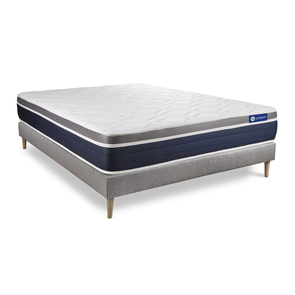Kit rete e materasso Actiflex confort 130x220cm - Spessore : 26cm - Molle insacchettate e memory foam - Moderatamente rigido