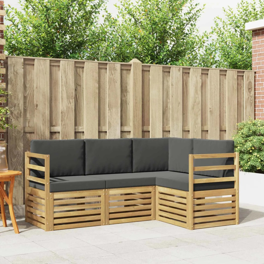 Set divani 4 pcs Bianco e Antracite 185,5 x 126,5 x 73 cm 3391737