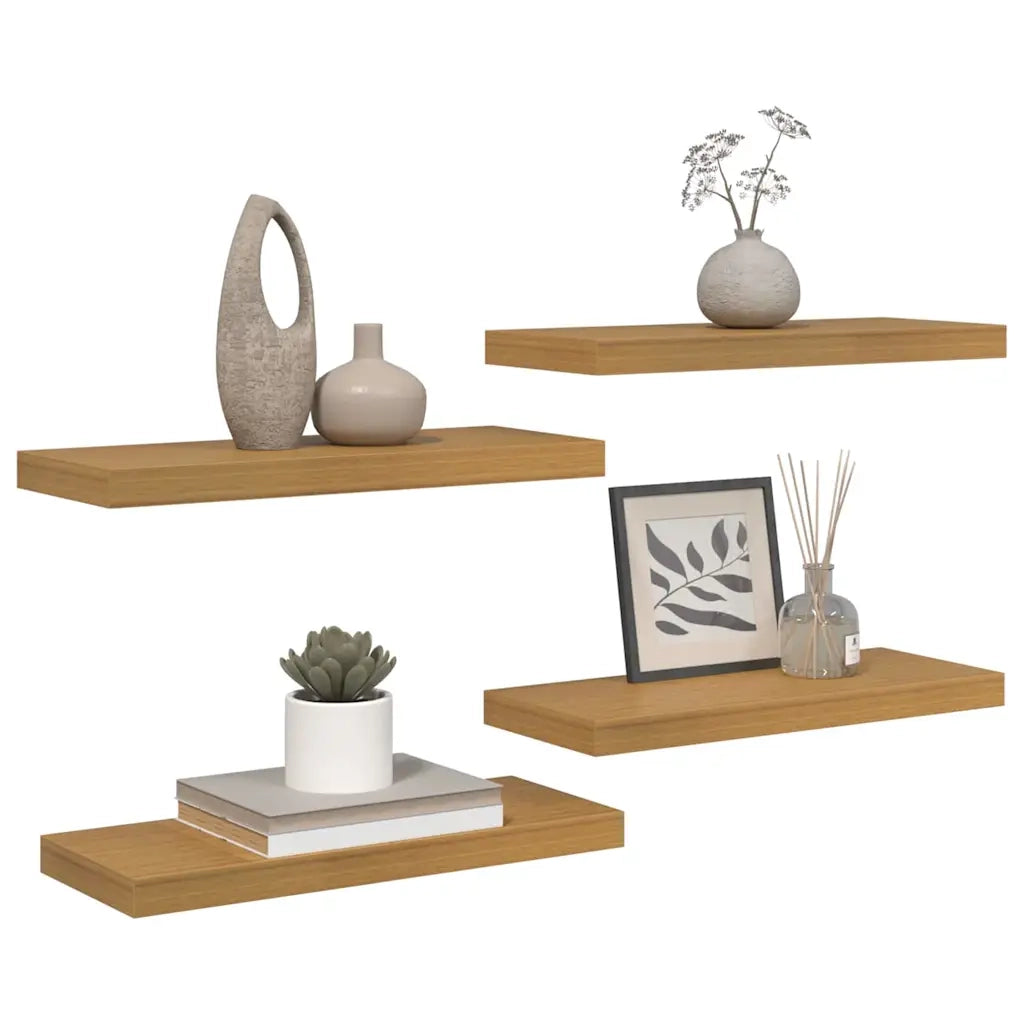Scaffale da parete 4 pz Beige 60 x 23,5 x 3,8 cm 42019991