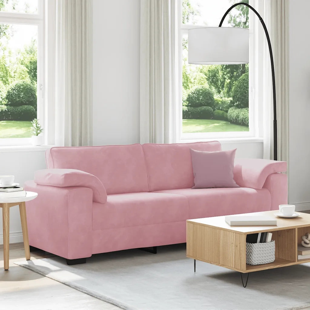 Divano a 3 Posti-Sofa 3 Posti rosa 178 cm in Velluto