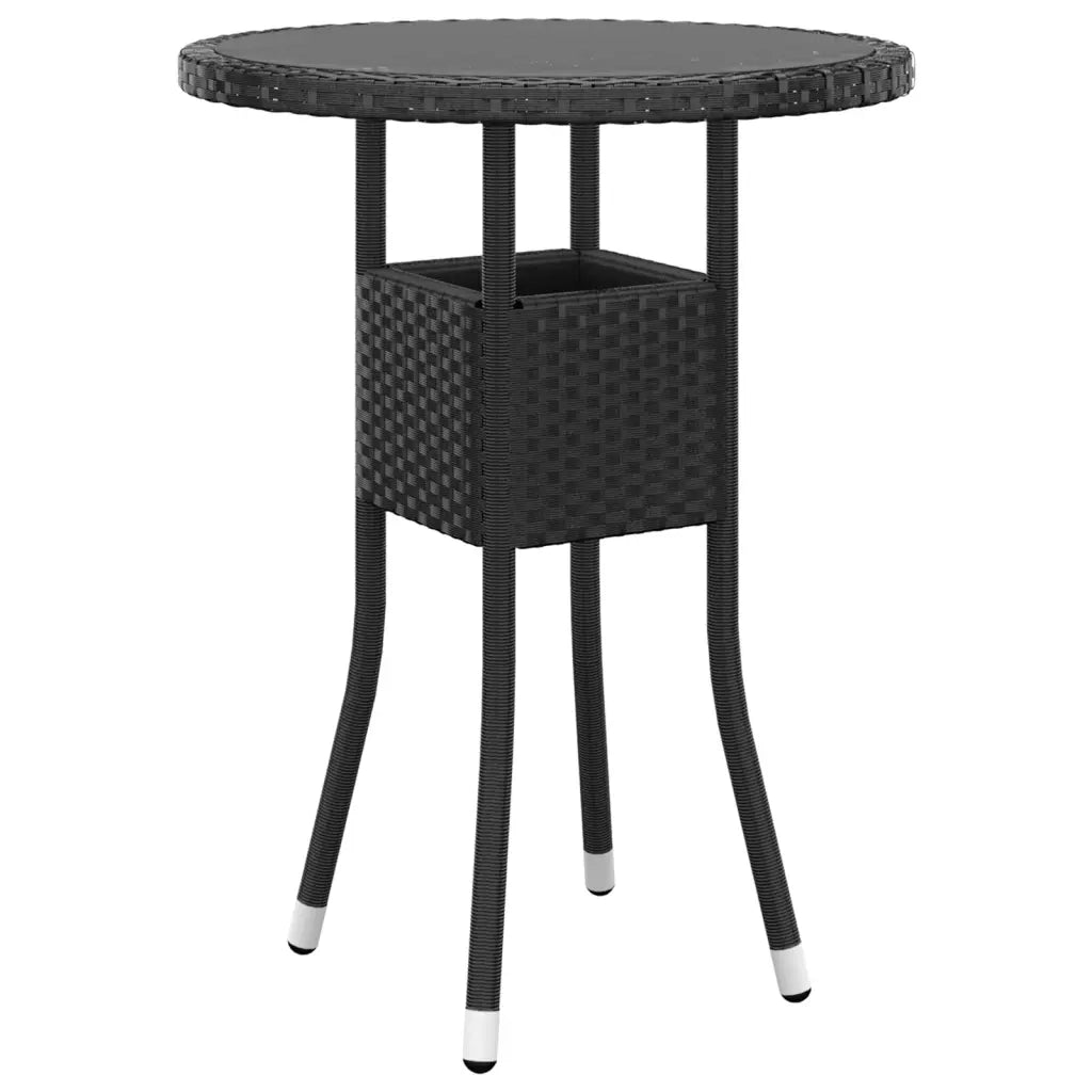 Set da Bistrot per Giardino 3 pz | Set Salotto da Giardino in Polyrattan Nero