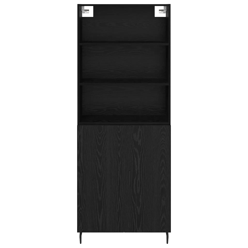 Credenza-Buffet-Armadio da cucina Rovere Nero 69,5 x 34 x 180 cm 571735