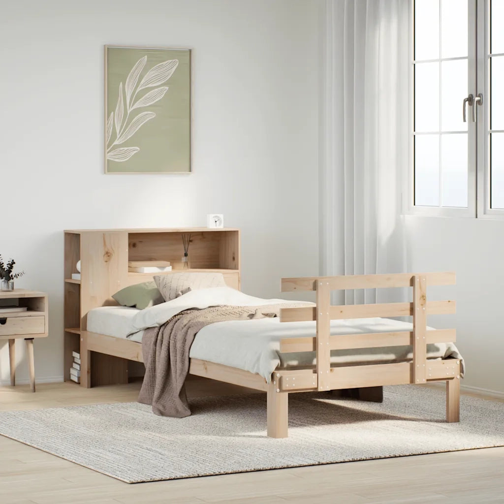 Giroletto con Libreria senza Materasso 75x190 cm in Legno Pino 3322729