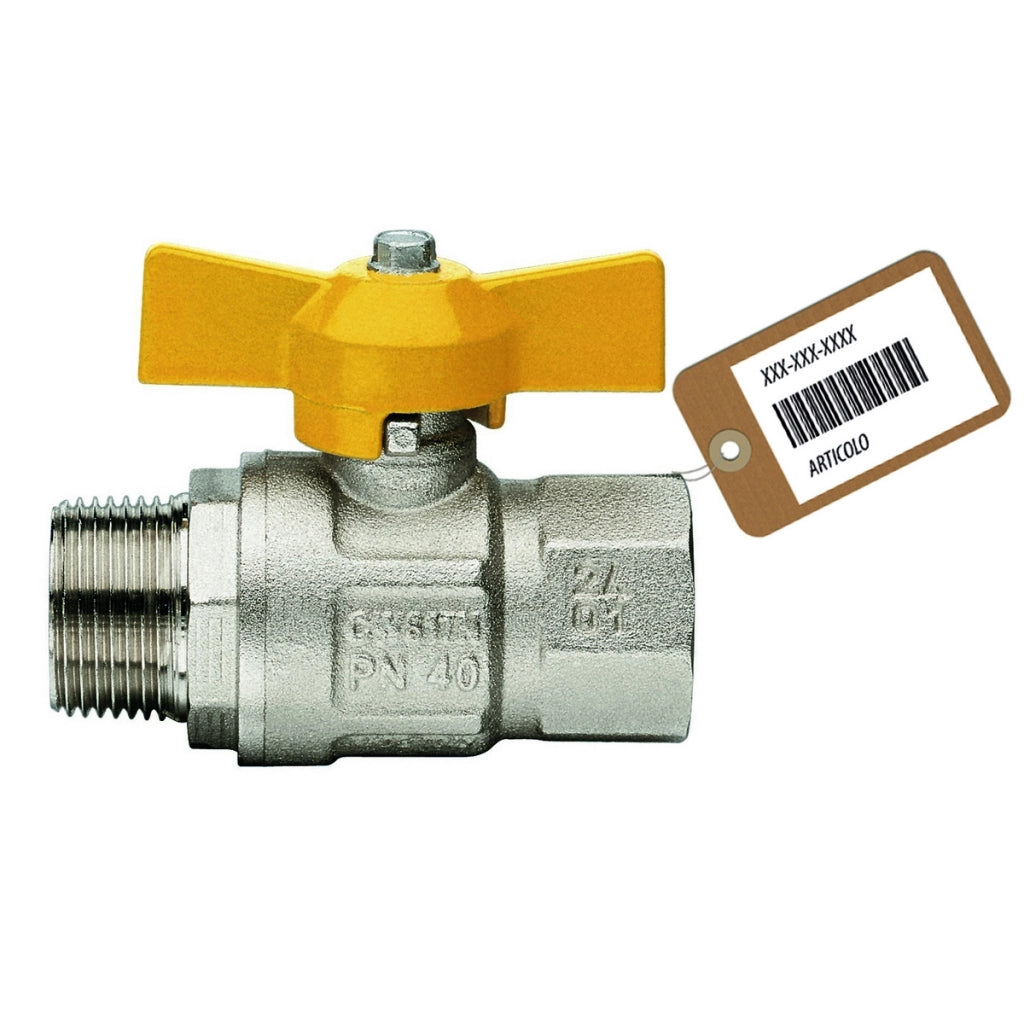 VALVOLA A SFERA GAS MF A FARFALLA MOD. LONDON F-BRICO- 1/2  DN 15- FAIDF- pezzi 1