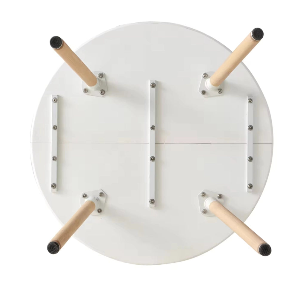 TAVOLO da pranzo rotondo 80x80 cm con 4 sedie Bianco e Legno
