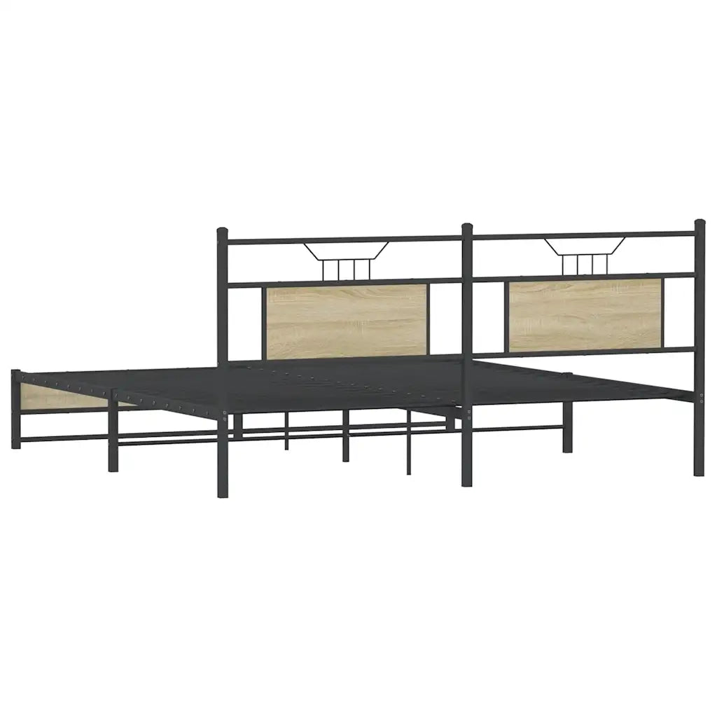 Giroletto senza Materaso in Metallo Rovere Sonoma 180x200 cm 3325120