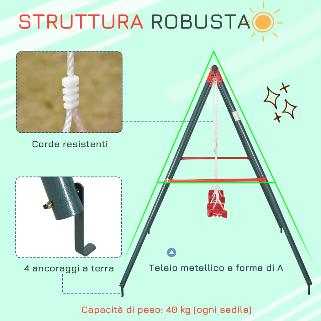 Altalena Doppia ¨C Minimal ¨C Verde Rosso