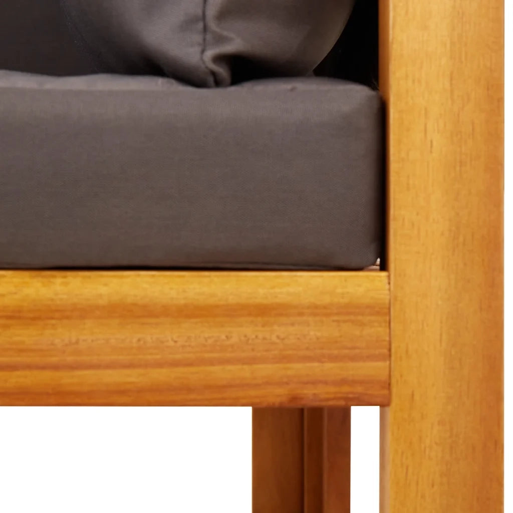 Divano da giardino senza braccioli con Cuscini-Sofa da Giardino-Divano da esterno in legno di acacia e corda 105356