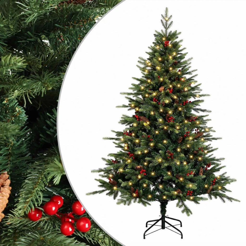 Albero di Natale Artificiale con Rami Pieghevoli 240 cm 300 LED 3466269