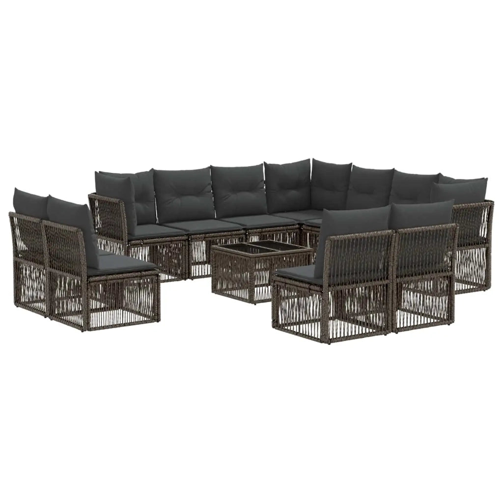 Set Divano da Giardino 12 pz Grigio polyrattan 3434261