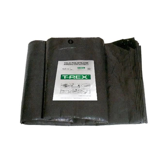 T-Rex 07863 Telone Plastica Tessuto 12x15 m polietilene doppia laminazione 100 g-mq impermeabile antistrappo colore Verde Scuro