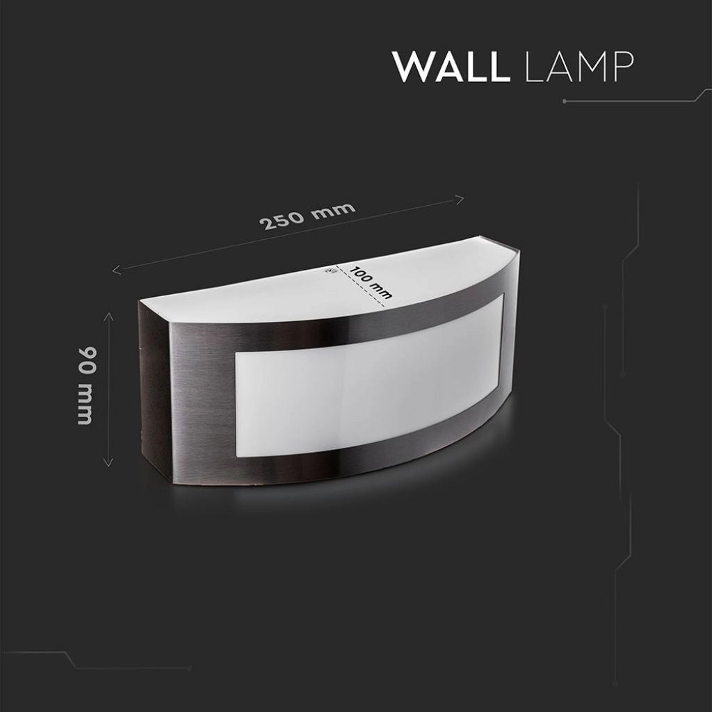 Applique Plafoniera da Muro Acciaio Arrotondata con Portalampada E27 (Max 15W) Colore Grigio IP44