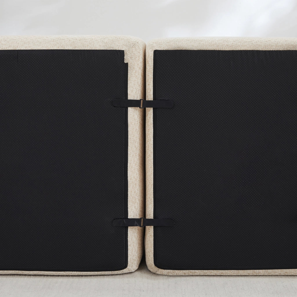 Divano angolare modulare a 2 posti senza struttura rigida in pile granulato beige bianco antiscivolo