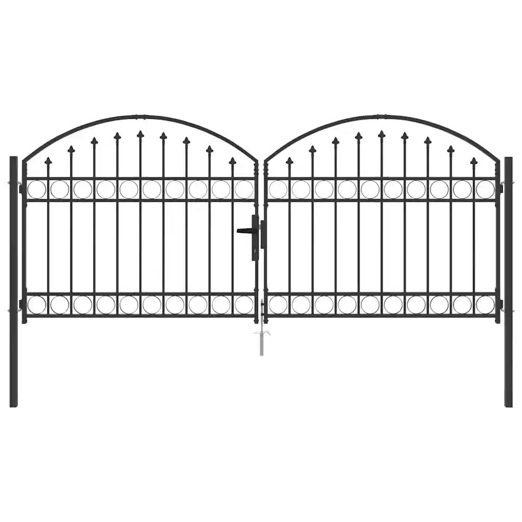 Cancello per recinzione ASSEN 301 x 175,5 cm Acciaio Grigio 42008934