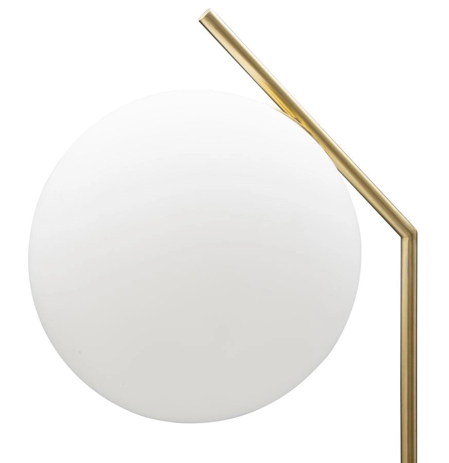 Lampada da Terra Glamy 25x36x179 cm in Ferro e Vetro Bianco e Oro
