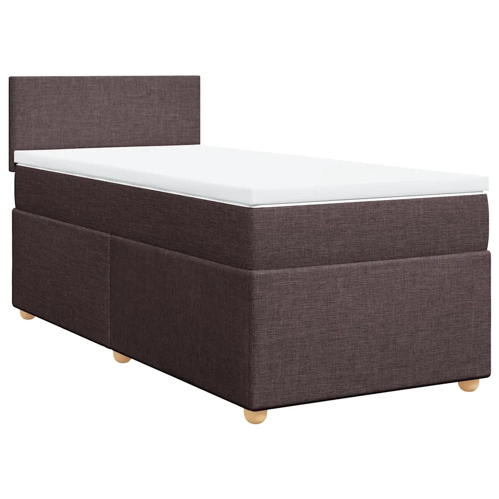 Giroletto a Molle con Materasso Marrone Scuro 80x200 cm Tessuto 3286503