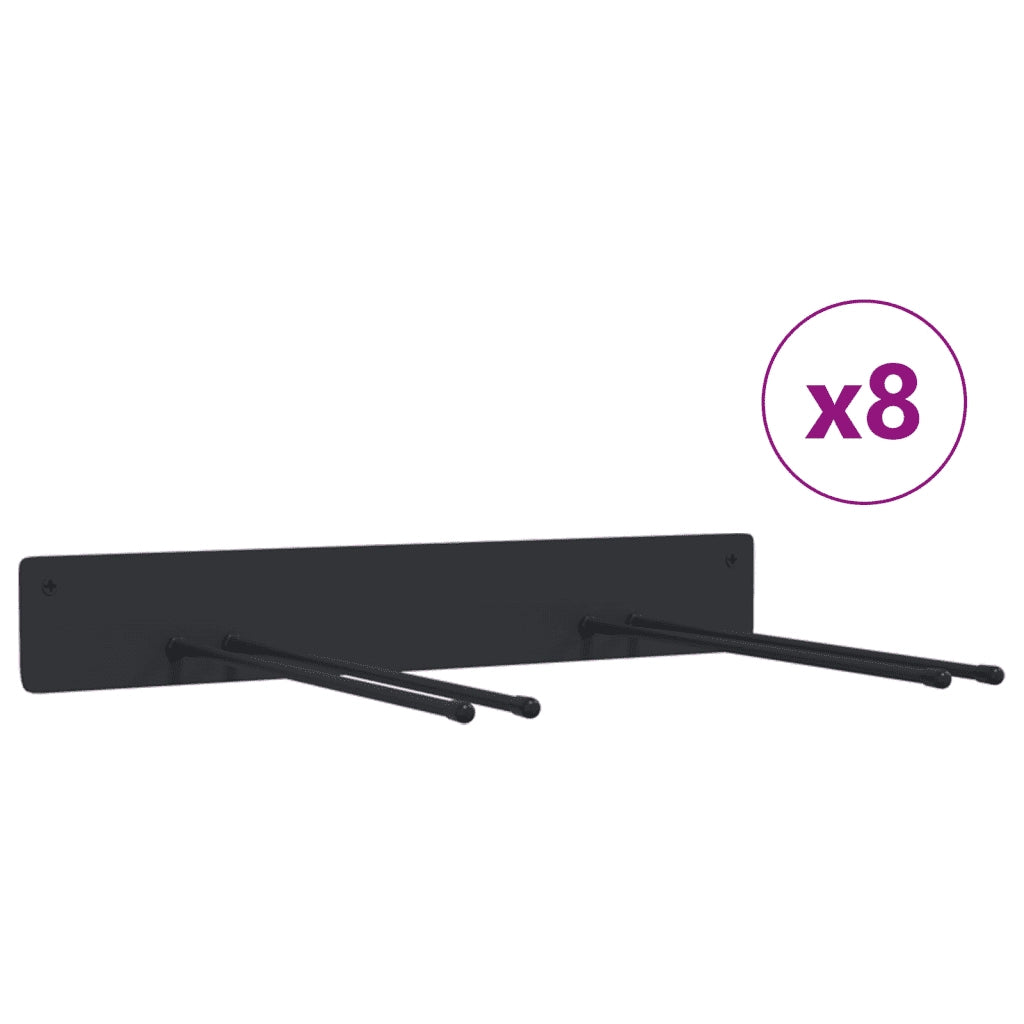 Portautensili da Giardino a Muro 8 pz Neri in Acciaio CFW7105667