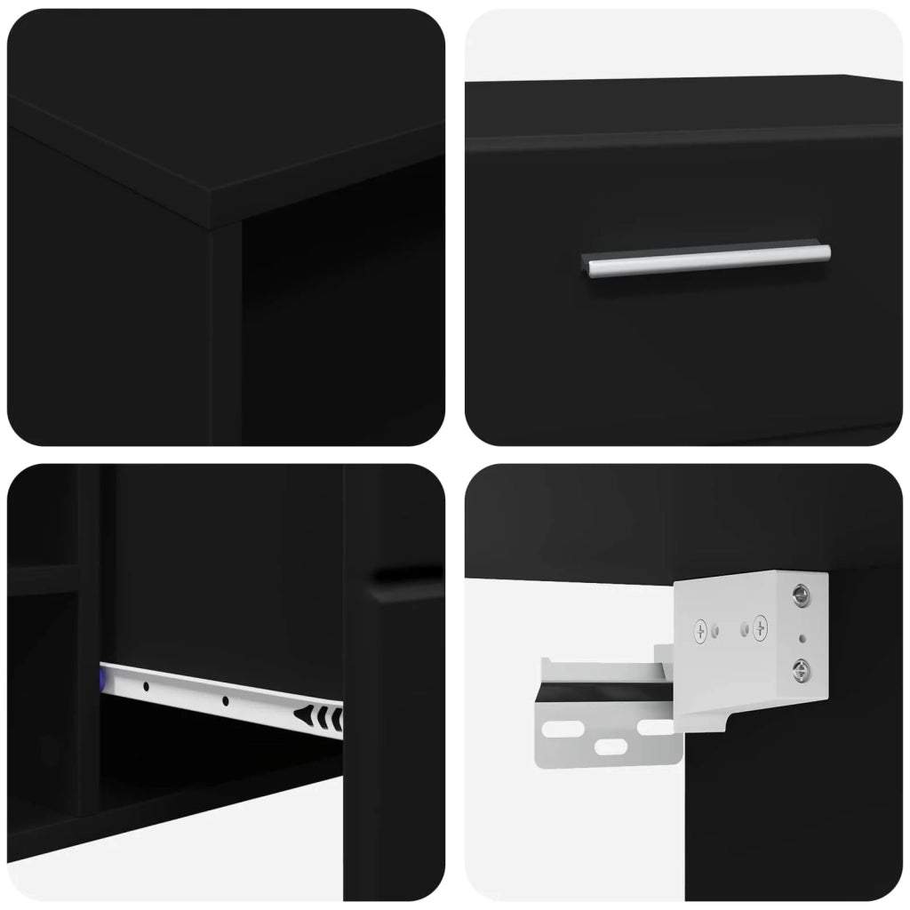 Armadio in Legno Nero 150 x 39 x 30 cm Legno multistrato CFW5426911