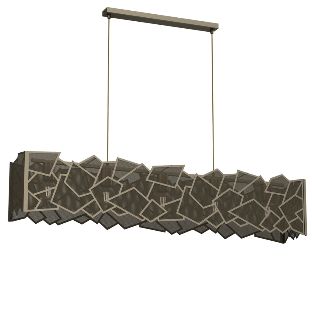Lampada a sospensione Luminex Camo oro titanio 5xE27