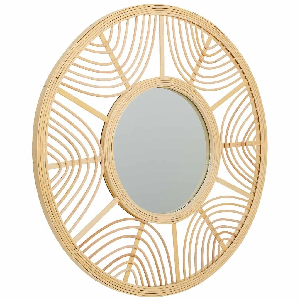 Specchio in rattan e bambù marrone d55,5x2h