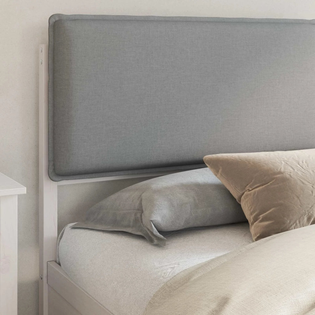 Letto con Testiera Rivestita Grigio chiaro 180 x 200 cm