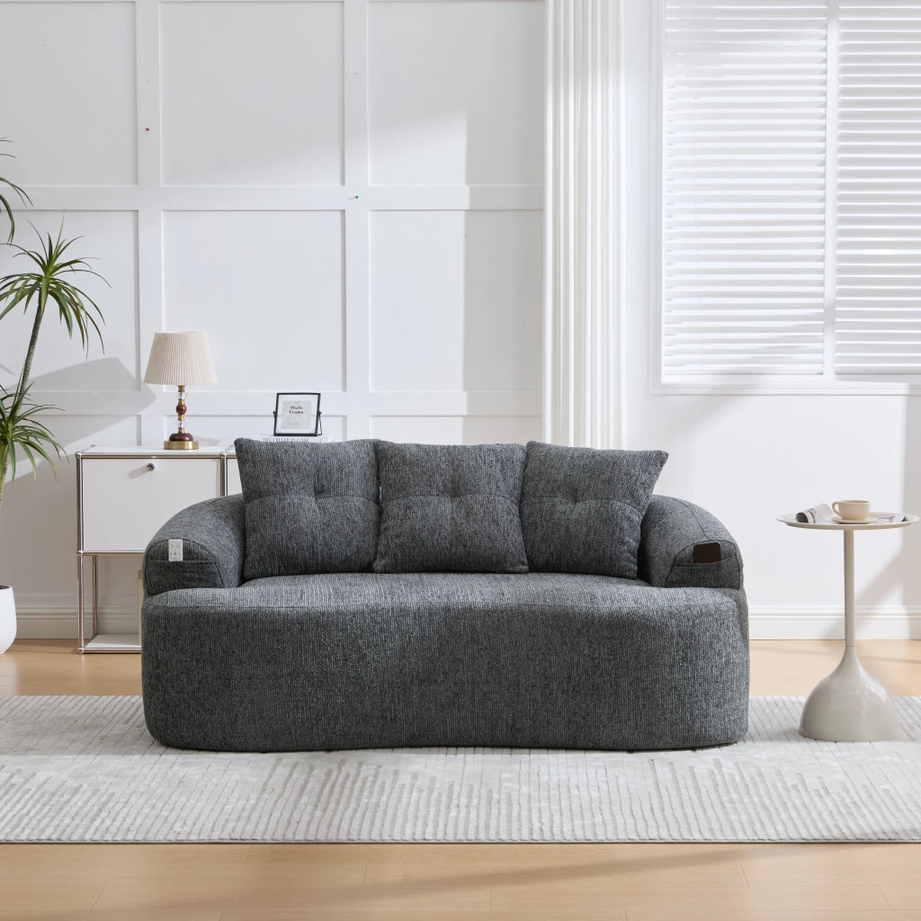 DIVANO 2 POSTI 164x92x60 cm Chenille Grigio