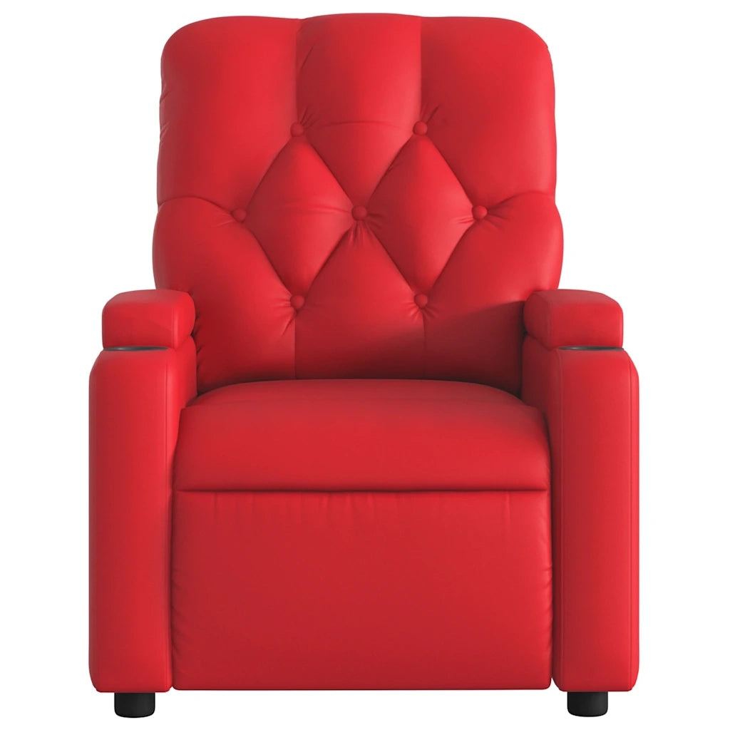 Divano Sedia-Poltrona Reclinabile Elettrica Rossa in Similpelle 846277
