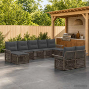 Set Divano da Giardino 9 pz Grigio polyrattan 3434957