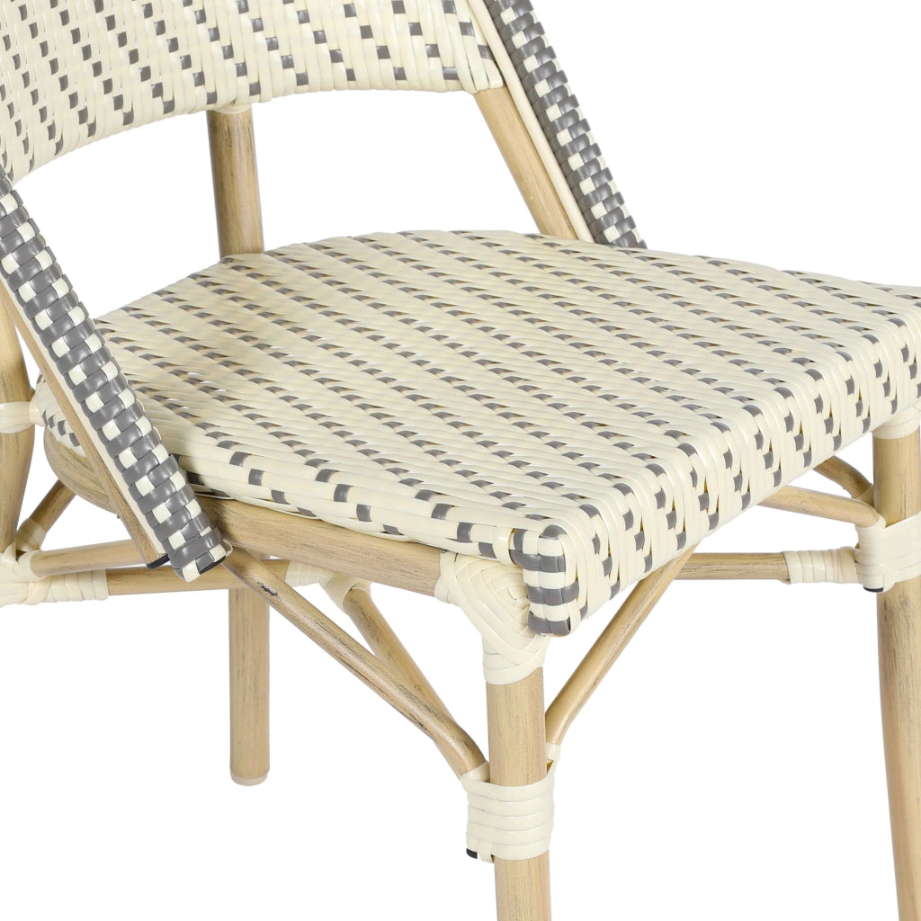 Oviala - Sedia da giardino in rattan grigio e alluminio