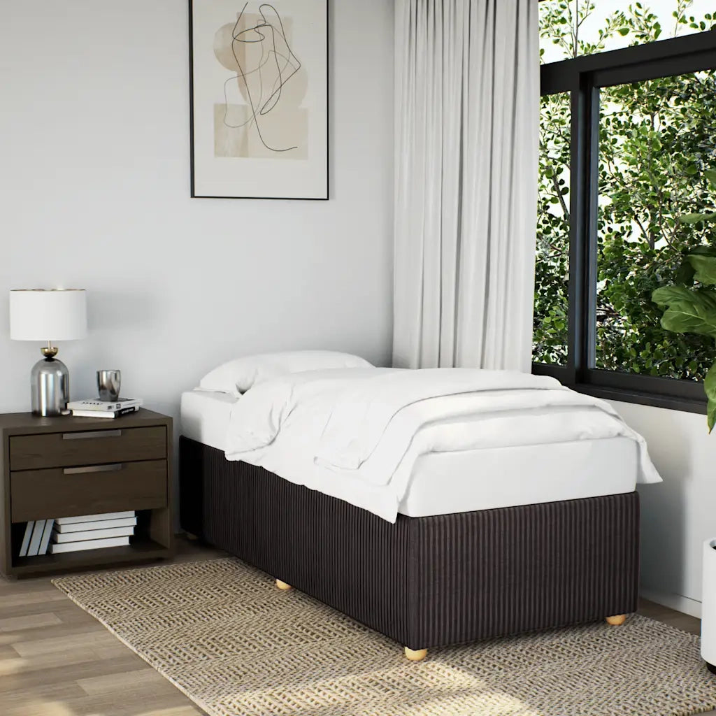Letto singolo | Letto per adulti | Giroletto senza Materasso Marrone Scuro 80x200 cm Tessuto