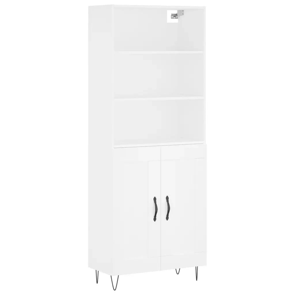 Credenza | Madia | Buffet da pranzo | Armadio da pranzo Bianca 69,5x34x180 cm in Legno Multistrato