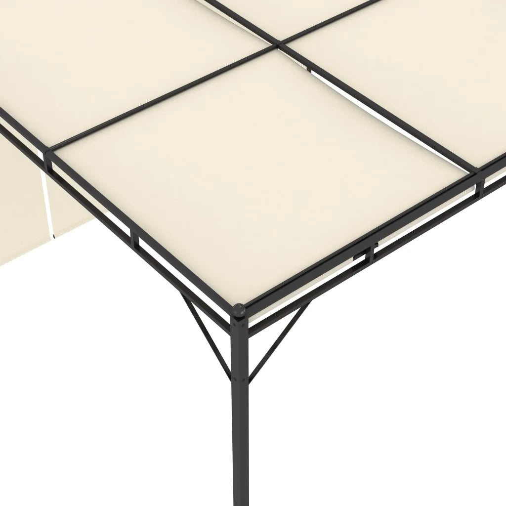 Gazebo | Pergolato da Giardino con Tenda Laterale 4x3x2,25 m Crema
