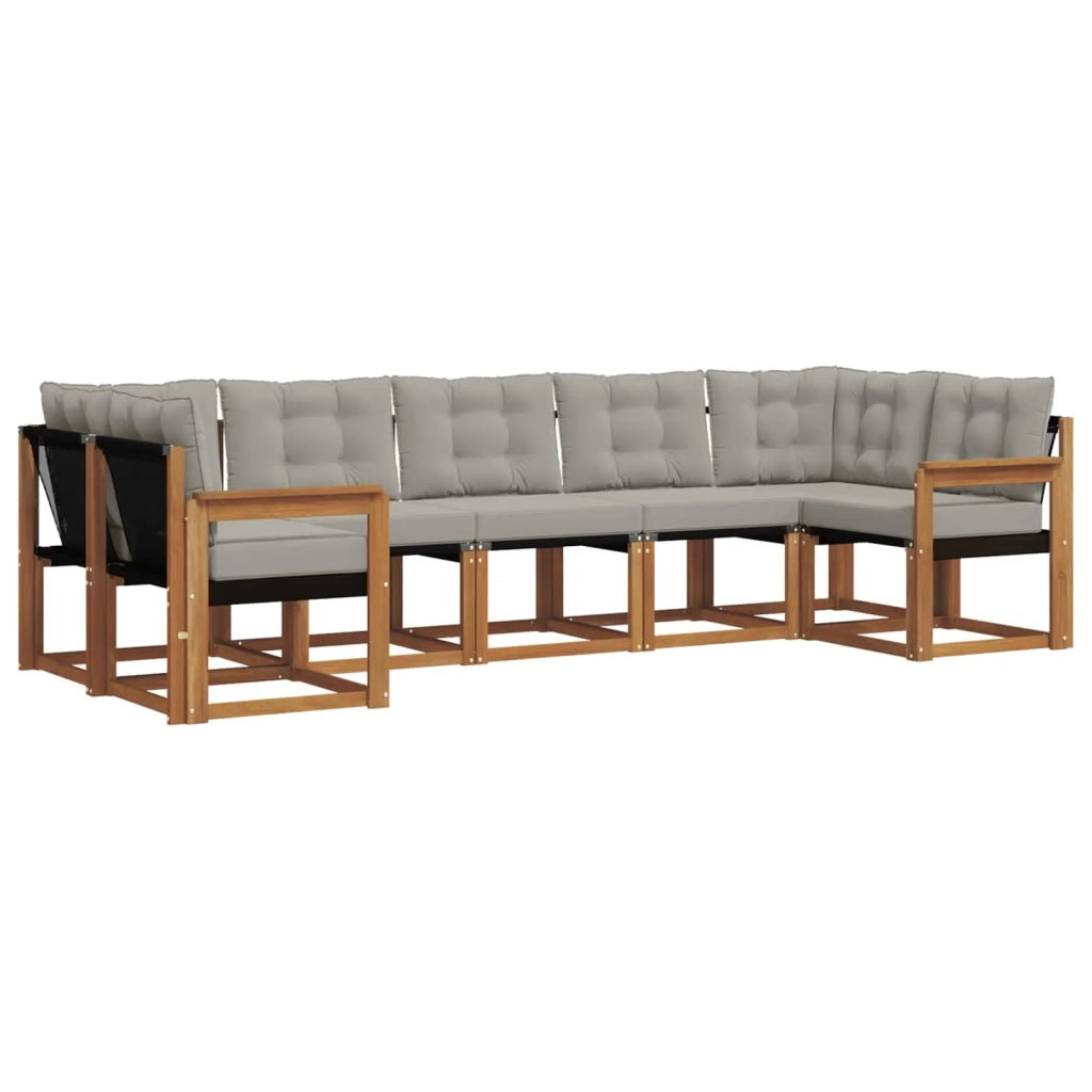 Set di divani da esterno 7 pcs Grigio Naturale e Chiaro 3369018