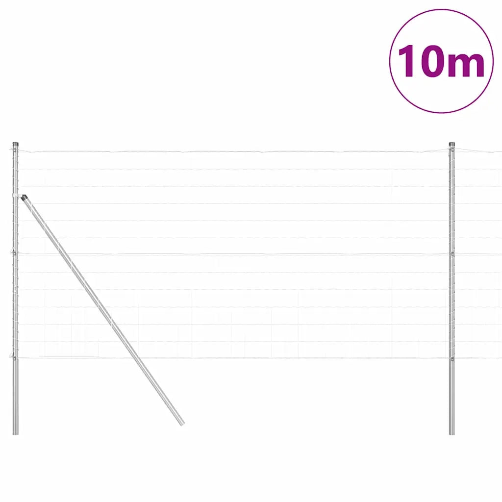 Recinzione con Posto Argento 1,4 x 10 m Acciaio e PVC 3350480