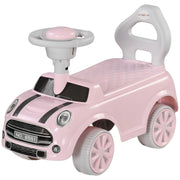 Auto cavalcabile per bambini 1,5-3 anni, max 25 kg, rosa, con clacson, sedile antiscivolo e protezione anti-ribaltamento