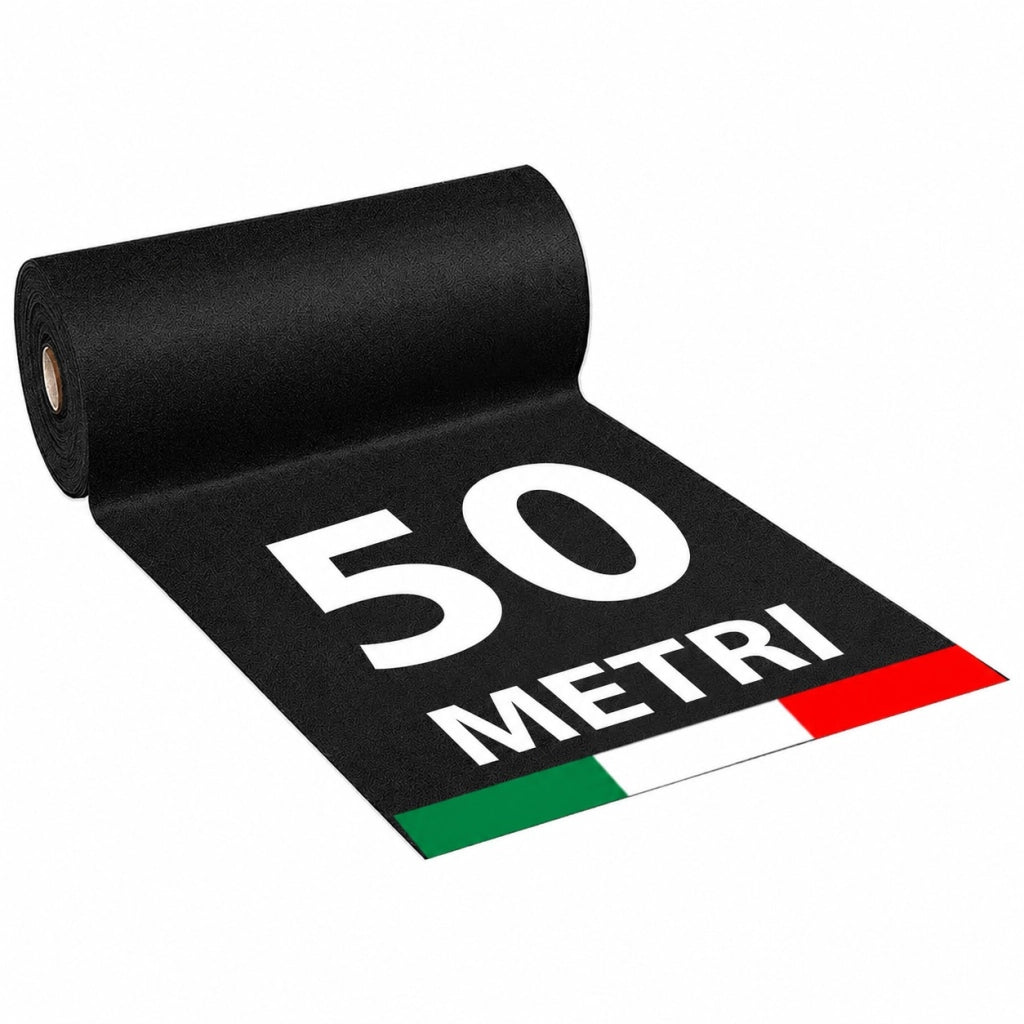 1mt x 50mt Passatoia Nera Tappeto Nero Feltro Nero per eventi - Prodotto italiano