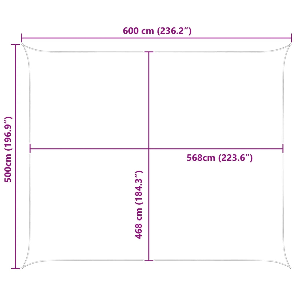 Vela da ombra solare-Telo Ombra-Vela Ombreggiante-Parasole a Vela Grigio chiaro e bianco 6 x 5 m