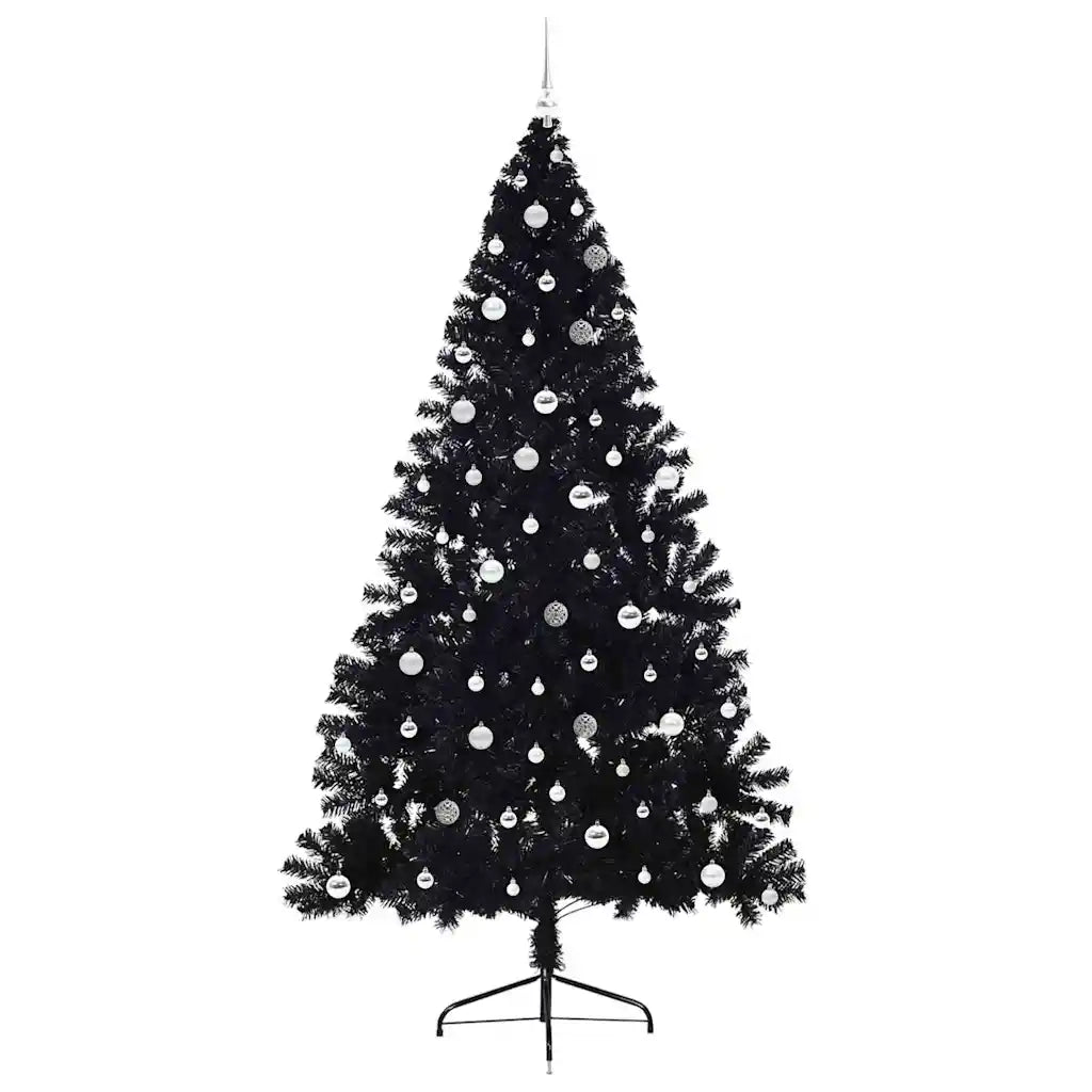 Albero di Natale artificiale con luci integrate Nero 240 cm PVC 3397172
