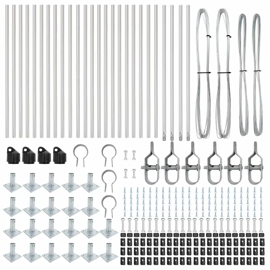 Palo della recinzione 26 pcs Grigio 3,2 x 3,2 x 110 cm
